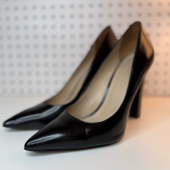Elizabeth and James Vero Cuoio Black Italian Leather Block Heels 9.5B Boho City - Picture 8 of 16
